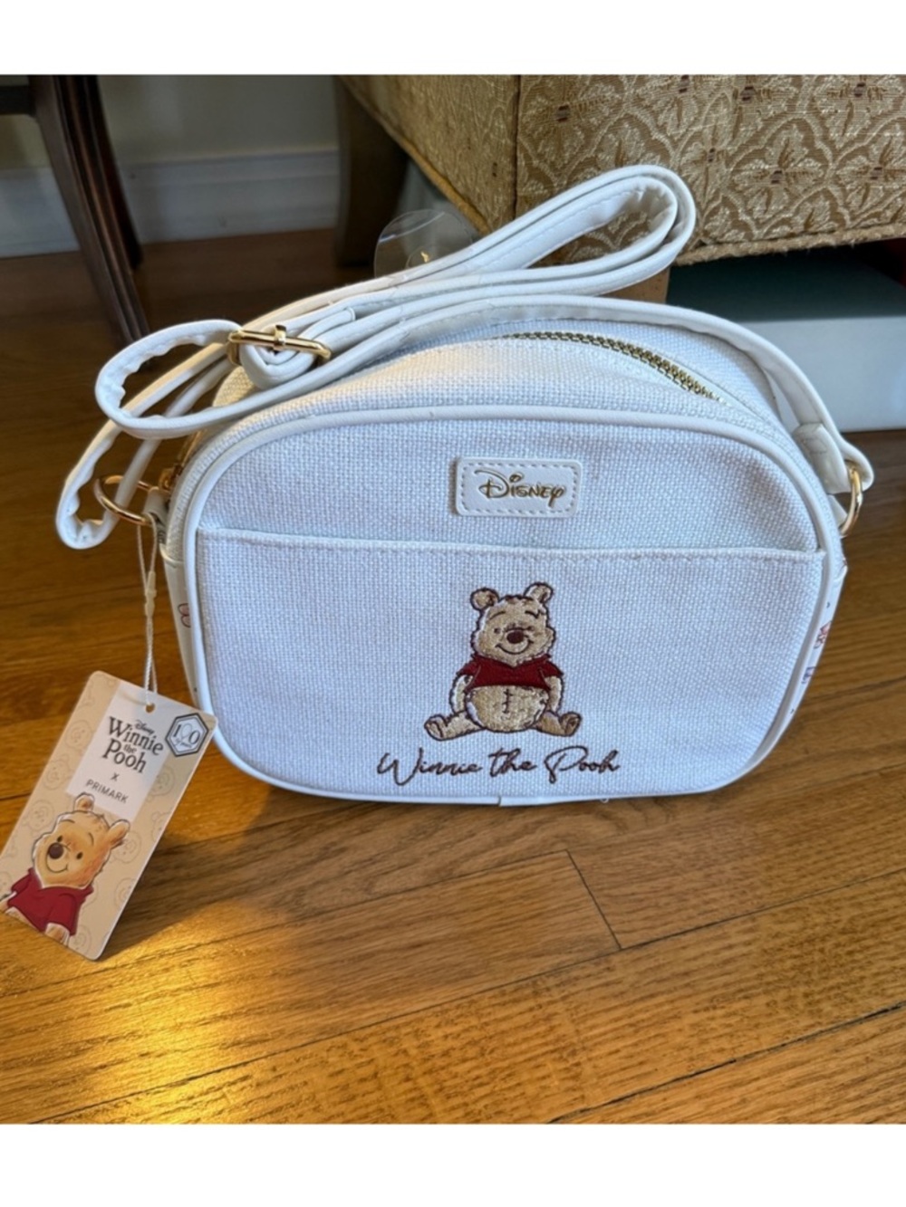 Disney Winnie the Pooh Cream Crossbody Bag with Embroidered Character